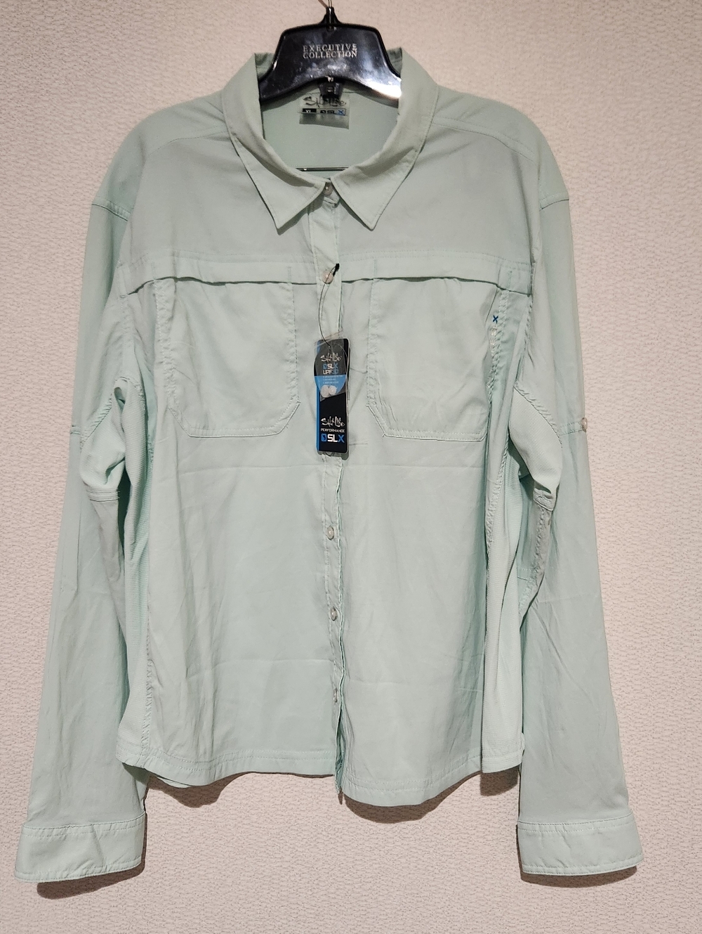 Salt Life SLX Womens Button Front Long Sleeve Fishing Shirt XL Upf 30 Vented